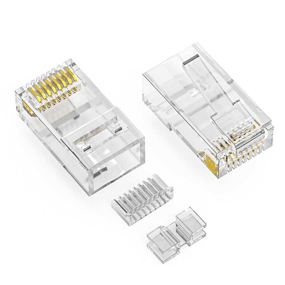 RJ45 CAT6A Plug Solid 3 Prong 50 Micron 3pc type 100pk RJ45 CAT6A Plug Solid 3 Prong 50 Micron 3pc type 100pk